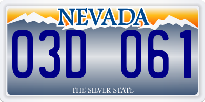 NV license plate 03D061