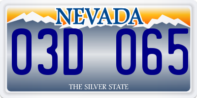 NV license plate 03D065