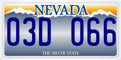 NV license plate 03D066