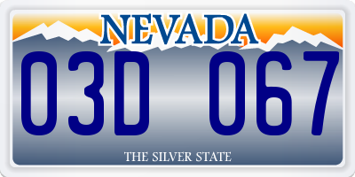 NV license plate 03D067