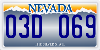NV license plate 03D069