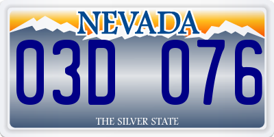 NV license plate 03D076