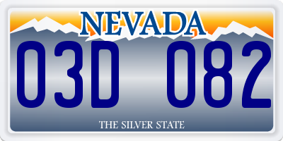 NV license plate 03D082