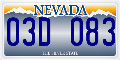 NV license plate 03D083