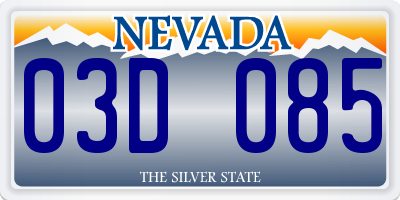 NV license plate 03D085