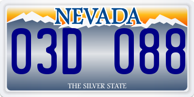 NV license plate 03D088
