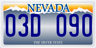 NV license plate 03D090
