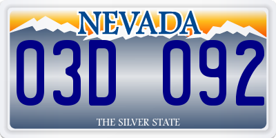 NV license plate 03D092