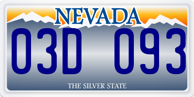 NV license plate 03D093