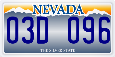 NV license plate 03D096