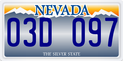 NV license plate 03D097