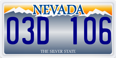 NV license plate 03D106