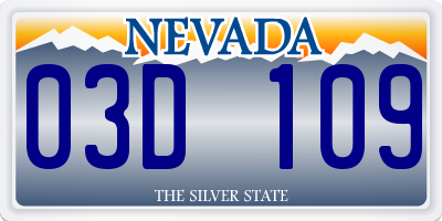 NV license plate 03D109