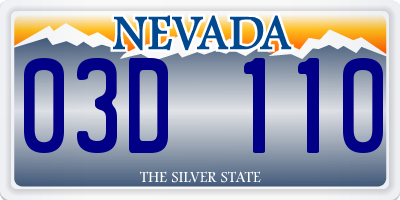 NV license plate 03D110
