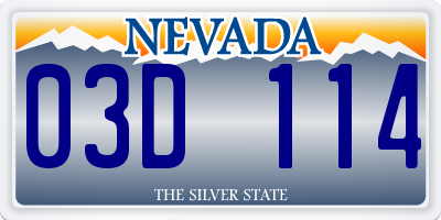 NV license plate 03D114
