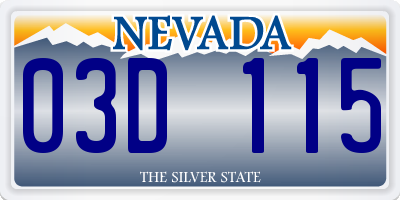 NV license plate 03D115