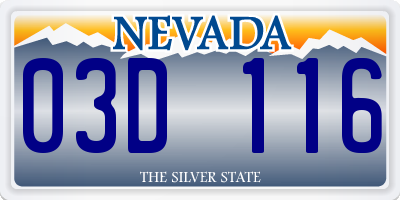 NV license plate 03D116