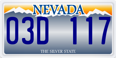 NV license plate 03D117