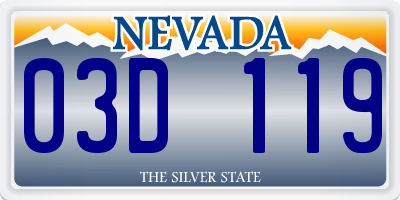 NV license plate 03D119