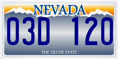 NV license plate 03D120