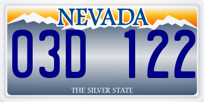 NV license plate 03D122