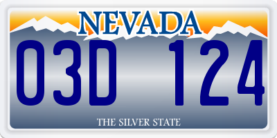 NV license plate 03D124