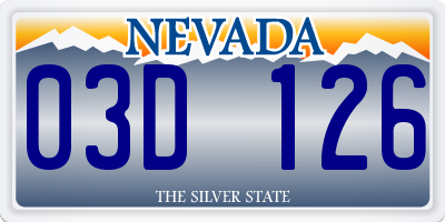 NV license plate 03D126