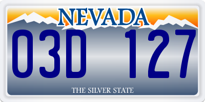 NV license plate 03D127