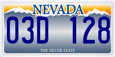 NV license plate 03D128