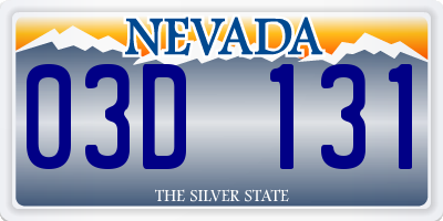NV license plate 03D131