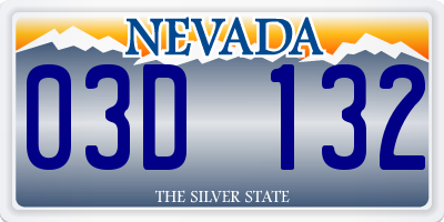 NV license plate 03D132