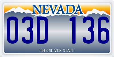 NV license plate 03D136