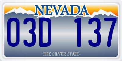 NV license plate 03D137