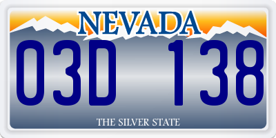NV license plate 03D138