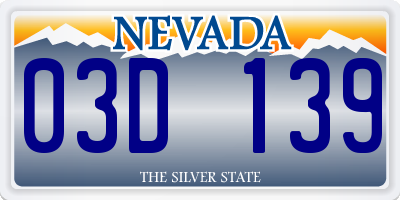 NV license plate 03D139