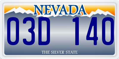 NV license plate 03D140