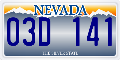 NV license plate 03D141