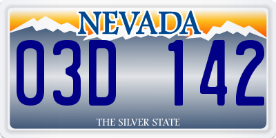 NV license plate 03D142