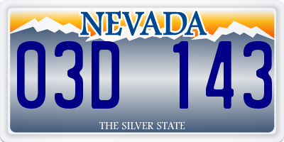 NV license plate 03D143