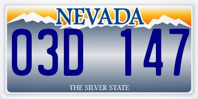 NV license plate 03D147