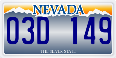 NV license plate 03D149