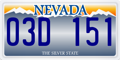NV license plate 03D151