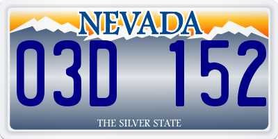 NV license plate 03D152