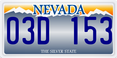 NV license plate 03D153