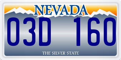 NV license plate 03D160