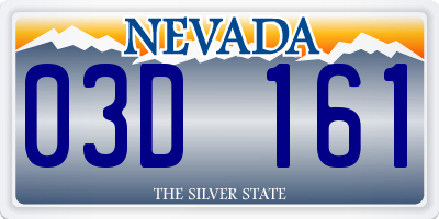 NV license plate 03D161