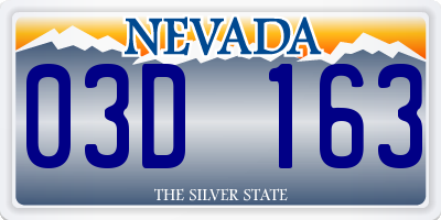 NV license plate 03D163