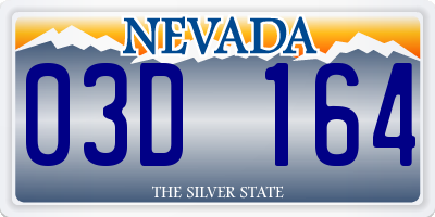 NV license plate 03D164