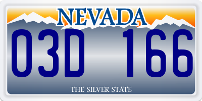 NV license plate 03D166