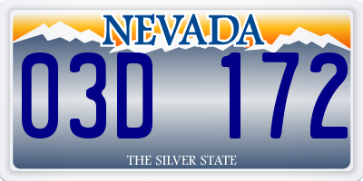 NV license plate 03D172